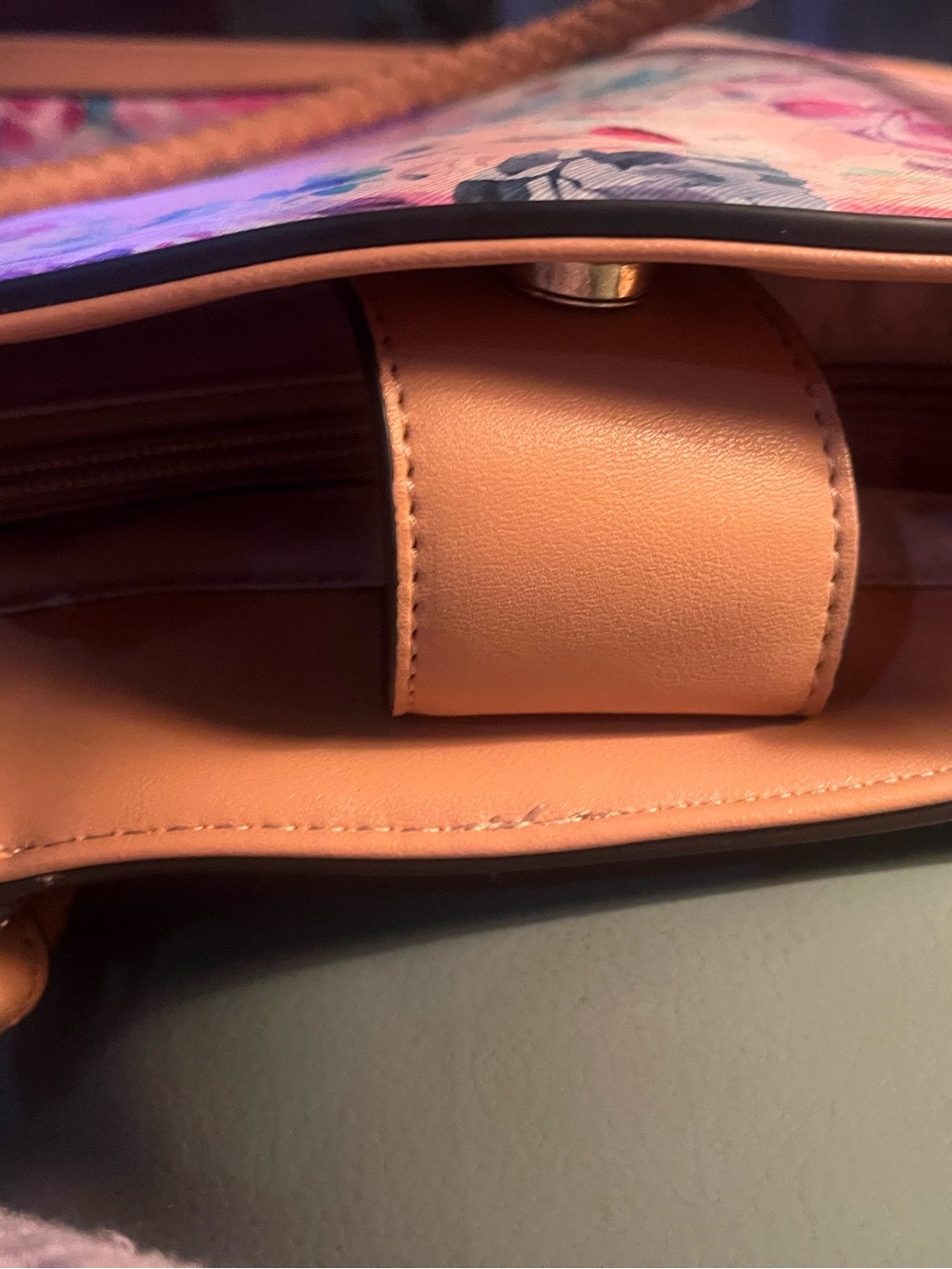 Nanette Lepore Pink Floral Tote with Tan Trim - Picture 8 of 13